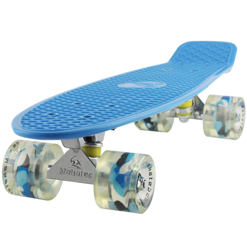 Meketec Skateboards Blue Kids Mini 22 inch Cruiser Beginner Skateboard Boys Board for Girl Youth Children Toddler Teenagers Adults Birthday (Blue) - Image 1